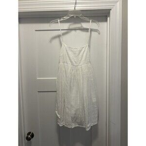 Womens American Eagle White Babydoll Style Lined Mini Dress Size Small Concert